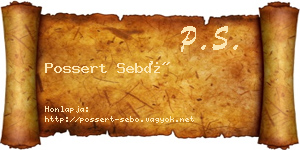 Possert Sebő névjegykártya